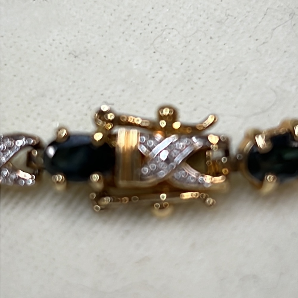 Sapphire vermeil gold over sterling 7 1/2 inch bracelet. Pre owned.